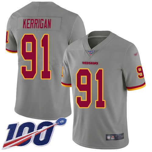 Washington Redskins Limited Gray Youth Ryan Kerrigan Jersey NFL Football 91 100th Season Inverted
